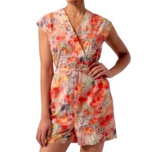 Athleta Marlow Multicolored Floral Stretch Romper Size M NWOT
